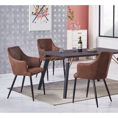 Life Interiors Zarah Cosmo - Mesa rectangular y 4 sillas de cuero sintético Life Interiors Zarah Cosmo - Mesa rectangular y 4 sillas de cuero sintético