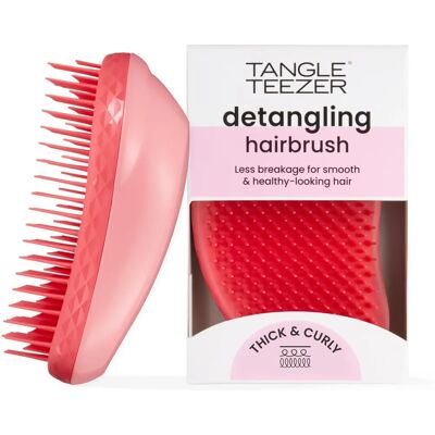 Brosse démêlante Tangle Teezer Thick & Curly - Rose, Dents solides Brosse démêlante Tangle Teezer Thick & Curly - Rose, Dents solides
