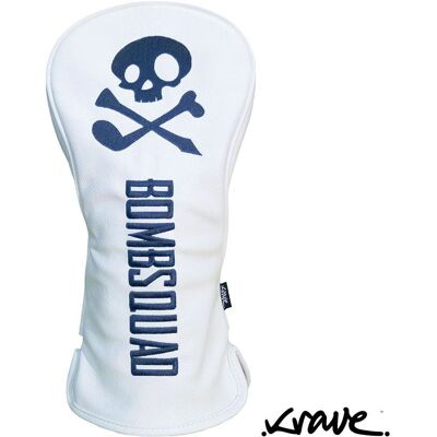 Krave Bomb Squad Golf Driver Headcover - White Krave Bomb Squad Golf Driver Headcover - White