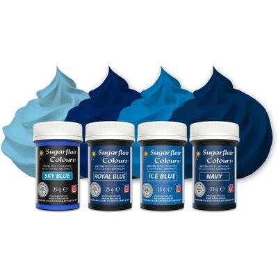 Set di Paste Blu Sugarflair - Decorazione Torte - Tinte Vibranti Set di Paste Blu Sugarflair - Decorazione Torte - Tinte Vibranti