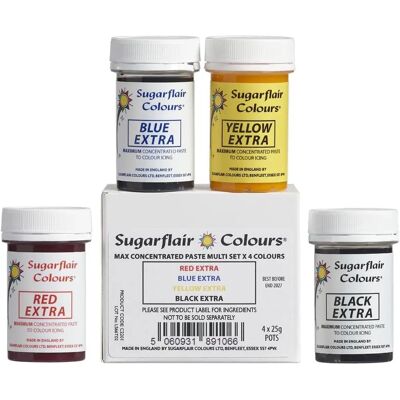 Sugarflair Max Pasta Concentrata - Set da 4 - Decorazione Torte Sugarflair Max Pasta Concentrata - Set da 4 - Decorazione Torte