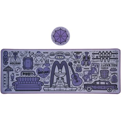 Set tapis de bureau et sous-verre Friends FaNaTtik - Papeterie pop culture - Publicité Set tapis de bureau et sous-verre Friends FaNaTtik - Papeterie pop culture - Publicité