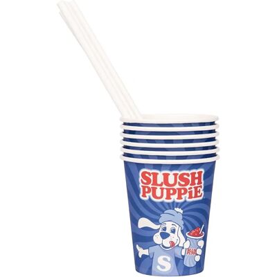 Ensemble de gobelets en papier et pailles Slush Puppie - 20 pièces - Publicité Ensemble de gobelets en papier et pailles Slush Puppie - 20 pièces - Publicité
