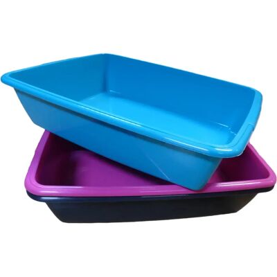 Whitefurze - Cat Litter Tray - 40cm - Plastic - Litter Tray Whitefurze - Cat Litter Tray - 40cm - Plastic - Litter Tray