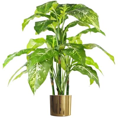 Foglia Aglaonema 100cm - Albero Artificiale con Vaso in Metallo Foglia Aglaonema 100cm - Albero Artificiale con Vaso in Metallo