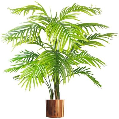 Genuine Leaf Design Areca Palm Tree 130cm - Realistic with Copper Metal Planter - Artificial Plant Genuine Leaf Design Areca Palm Tree 130cm - Realistic with Copper Metal Planter - Artificial Plant