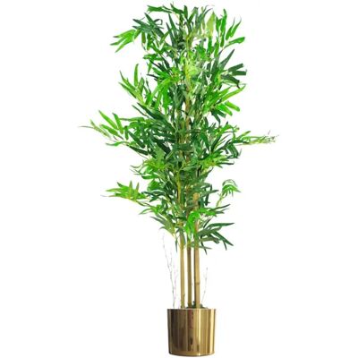 Leaf 120cm Artificial Bamboo Plant with Metal Planter - Artificial Plant Leaf 120cm Artificial Bamboo Plant with Metal Planter - Artificial Plant