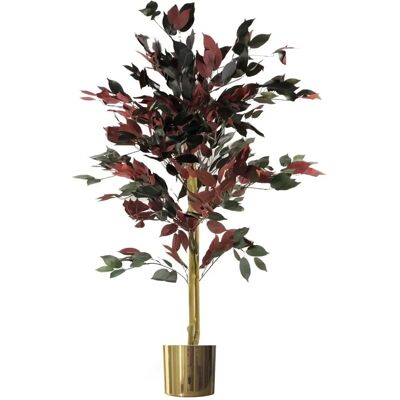 Sunshine Faux Ficus Tree - 120cm Artificial Plant in Gold Planter Sunshine Faux Ficus Tree - 120cm Artificial Plant in Gold Planter