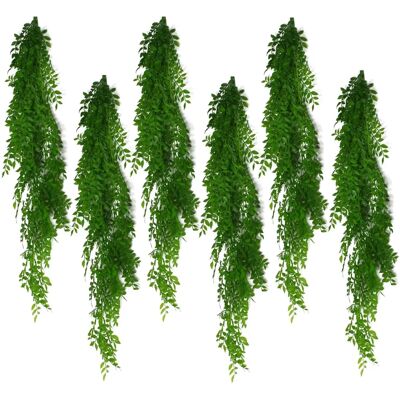 Leaf Design UK 100cm Light Green Hanging Fern Plant - Pack Of 6 Leaf Design UK 100cm Light Green Hanging Fern Plant - Pack Of 6
