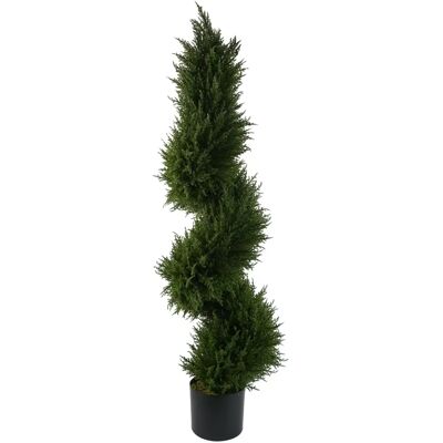 Leaf 120cm Cypress Spiral Artificial Topiary - Artificial Topiary Tree Leaf 120cm Cypress Spiral Artificial Topiary - Artificial Topiary Tree