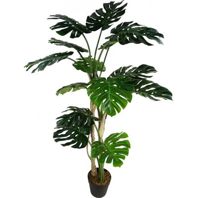 Leaf 150cm Monstera Artificial Plant - Black Pot - Indoor Decor Leaf 150cm Monstera Artificial Plant - Black Pot - Indoor Decor