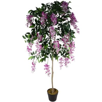 Leaf 150cm Light Pink Purple Wisteria Tree - Artificial Plant Decor Leaf 150cm Light Pink Purple Wisteria Tree - Artificial Plant Decor