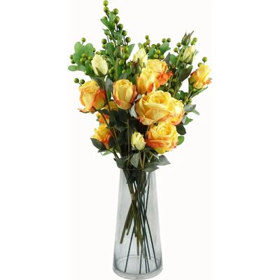 Leaf 28cm Grey Vase with Gold Rim - Vase Leaf 28cm Grey Vase with Gold Rim - Vase
