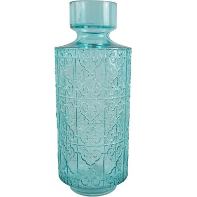 Leaf 40cm Tall Turquoise Glass Vase - Vase Leaf 40cm Tall Turquoise Glass Vase - Vase