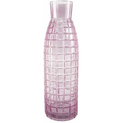 Leaf 49cm Tall Pink Square Glass Vase - Vase Leaf 49cm Tall Pink Square Glass Vase - Vase
