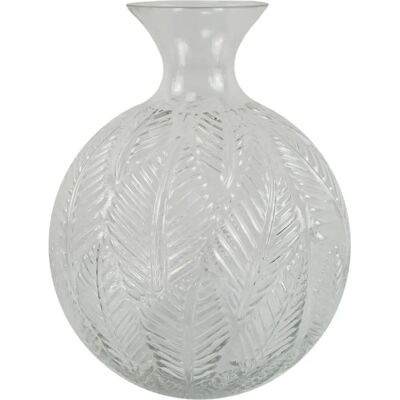 Leaf 26cm Weiß Farn Muster Glasvase - Vase Leaf 26cm Weiß Farn Muster Glasvase - Vase