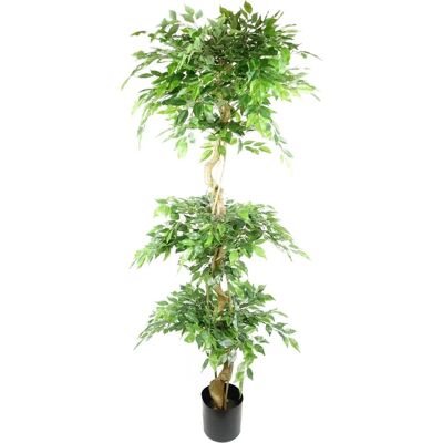 Leaf 180cm Artificial Ficus Tree Triple Ball Topiary - Artificial Ficus Tree Leaf 180cm Artificial Ficus Tree Triple Ball Topiary - Artificial Ficus Tree