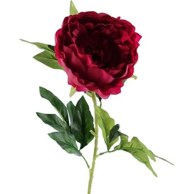 Leaf - Peony Stem - Dark Pink - 80cm - Artificial Stem Leaf - Peony Stem - Dark Pink - 80cm - Artificial Stem