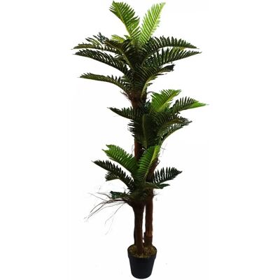 Leaf Artificial Large Palm Tree - 150cm, Natural Trunk, Green - Plant Leaf Artificial Large Palm Tree - 150cm, Natural Trunk, Green - Plant