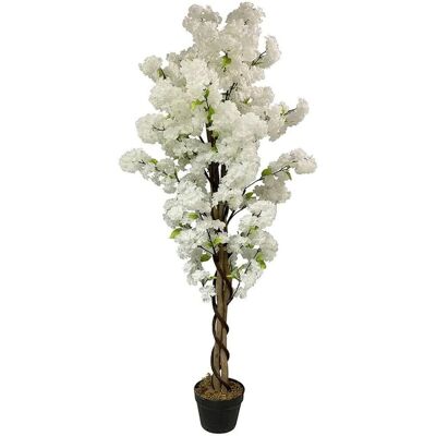 Leaf 150cm Realistic Artificial White Blossom Tree - Indoor Decoration Leaf 150cm Realistic Artificial White Blossom Tree - Indoor Decoration