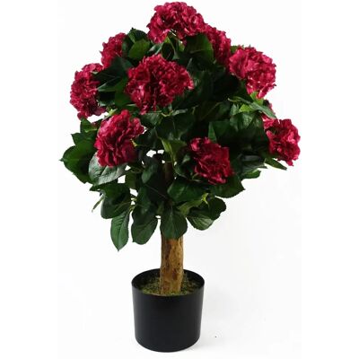 Leaf Artificial Pink Hydrangea Bush - Indoor Decor Leaf Artificial Pink Hydrangea Bush - Indoor Decor