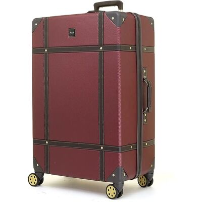 rock Vintage Large Suitcase - Burgundy rock Vintage Large Suitcase - Burgundy