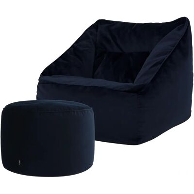 Icon Velvet Lounge Chair with Ottoman - Sitzsack Icon Velvet Lounge Chair with Ottoman - Sitzsack