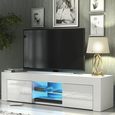 Creative Furniture TV Unit - White - 130cm - High Gloss Doors - TV Stand Creative Furniture TV Unit - White - 130cm - High Gloss Doors - TV Stand