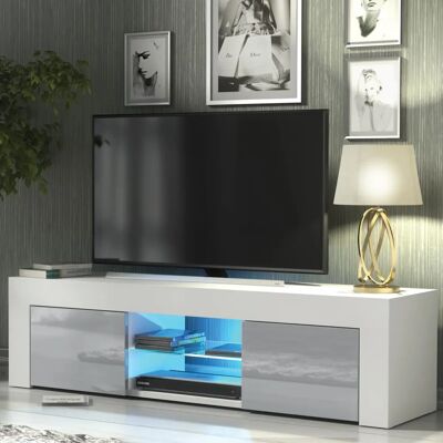Creative Furniture 130cm TV Unit - Grey & White - TV Stand Living Room Creative Furniture 130cm TV Unit - Grey & White - TV Stand Living Room