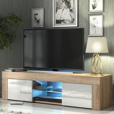 Creative Furniture TV Unit - 130cm, Light Oak, Gloss Doors - TV Type Creative Furniture TV Unit - 130cm, Light Oak, Gloss Doors - TV Type