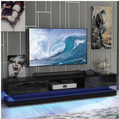 Creative Furniture 180cm TV Unit - Black Gloss Doors Creative Furniture 180cm TV Unit - Black Gloss Doors