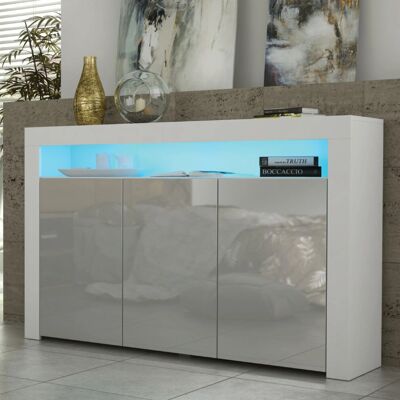 Creative Furniture TV Unit - 155cm - Grey & White Gloss Doors - Unisex Creative Furniture TV Unit - 155cm - Grey & White Gloss Doors - Unisex