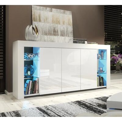 Creative Furniture 164cm White Sideboard - High Gloss Doors - TV Unit Creative Furniture 164cm White Sideboard - High Gloss Doors - TV Unit