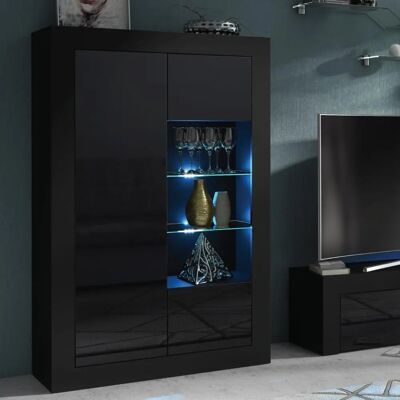 Creative Furniture 140cm Black Sideboard - High Gloss Doors, LED, Easy to Assemble Creative Furniture 140cm Black Sideboard - High Gloss Doors, LED, Easy to Assemble