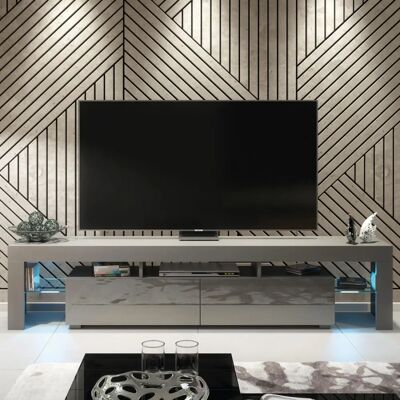Creative TV Unit 200cm - High Gloss Doors - Grey & Grey - TV Stand Living Room Creative TV Unit 200cm - High Gloss Doors - Grey & Grey - TV Stand Living Room