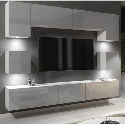 Creative Furniture Modern TV Stand Wall Unit - White & Grey Creative Furniture Modern TV Stand Wall Unit - White & Grey