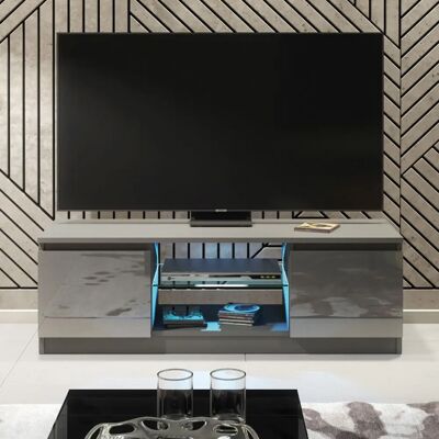 Creative Labs TV Unit 120cm LED Dark Grey Gloss Doors - TV Unit Creative Labs TV Unit 120cm LED Dark Grey Gloss Doors - TV Unit