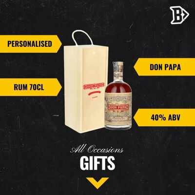 Don Papa - Don Papa Rum - 70cl - Wooden Box - Gift Set Don Papa - Don Papa Rum - 70cl - Wooden Box - Gift Set