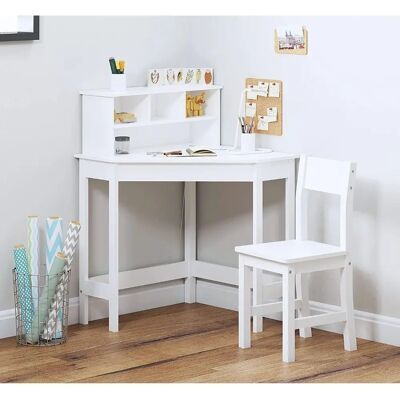 HYGRAD - Study Table and Chair Set - White - Wood - Desk HYGRAD - Study Table and Chair Set - White - Wood - Desk