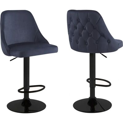 HYGRAD - Breakfast Velvet Bar Stool - Black - Bar stool HYGRAD - Breakfast Velvet Bar Stool - Black - Bar stool