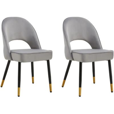 HYGRAD - Built to Survive - Grey Velvet 2-pack - Dining Chair HYGRAD - Built to Survive - Grey Velvet 2-pack - Dining Chair