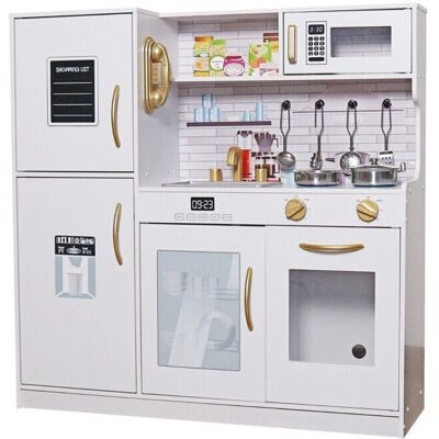 HYGRAD - White/Gold Edition - Wooden - Kitchen Play Set HYGRAD - White/Gold Edition - Wooden - Kitchen Play Set