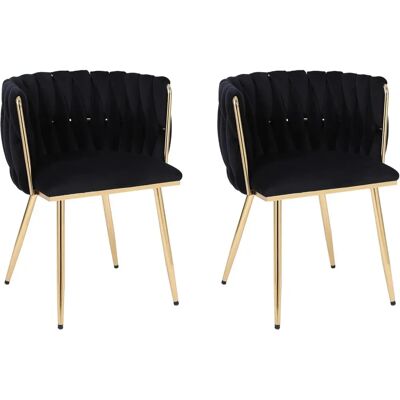 HYGRAD - Chair Set - Black - Velvet Padded - Dining Chairs HYGRAD - Chair Set - Black - Velvet Padded - Dining Chairs