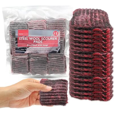 SOL - Stainless Steel Soap Filled Pads - 15-pack - Cleaning Pad SOL - Stainless Steel Soap Filled Pads - 15-pack - Cleaning Pad