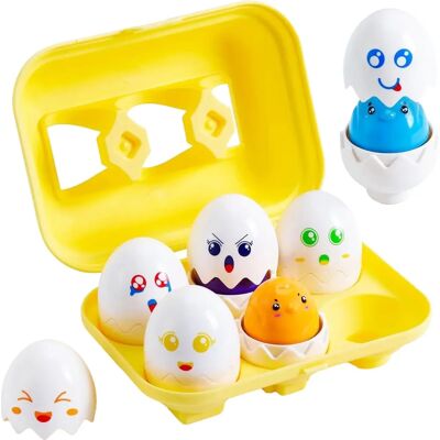 The Magic Toy Shop - Eggs Color & Shape Sorter - 6 Pcs - Toy The Magic Toy Shop - Eggs Color & Shape Sorter - 6 Pcs - Toy