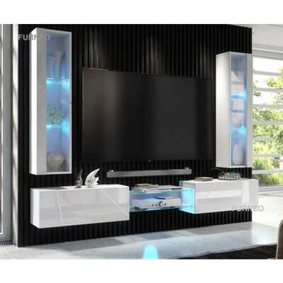 Furneo - Floating TV Unit - White - HighGloss - TV Unit Furneo - Floating TV Unit - White - HighGloss - TV Unit