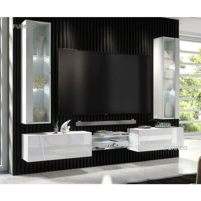 Furneo - TV Unit - White - High Gloss - TV unit Furneo - TV Unit - White - High Gloss - TV unit