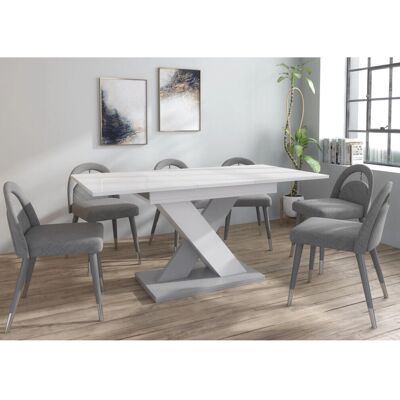Furneo Enzo 01 Extendable Dining Table - White & Grey Furneo Enzo 01 Extendable Dining Table - White & Grey