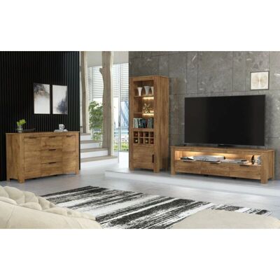 Furneo - Prestigi - Oak Dark - LED light - TV stand Furneo - Prestigi - Oak Dark - LED light - TV stand