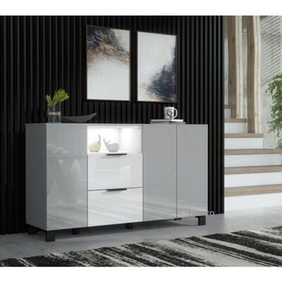 Furneo - Enzo 16 - Grey White - High Gloss Matt - Cabinet Furneo - Enzo 16 - Grey White - High Gloss Matt - Cabinet